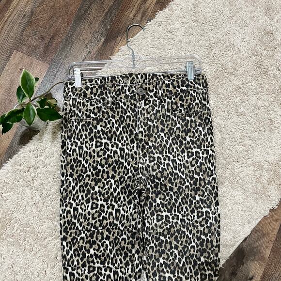 American Eagle 6 Regular Leopard Print High Rise Stretch Jegging Skinny Jeans - Picture 2 of 6